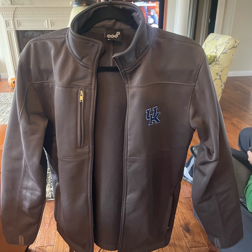 Kids Brown Jacket with Blue Logo